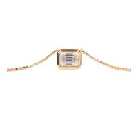 Tolldek Véritable bijou - Collier en or 9 K/14 K/18 carats - Pour femme - Classique - Avec coupe rectangulaire - Moissanite - Or jaune 375/585/750 - Sans allergie, or 9 carats, Moissanite