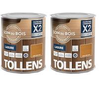 Tollens - Lasure - Ultra Résistante - Adhérence Renforcée - Protège et Décore - Protection Anti-UV - Technologie LONG-LIFE - Satin - Chêne Doré - 1 L (Lot de 2)
