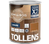 Tollens - Lasure - Ultra Résistante - Adhérence Renforcée - Protège et Décore - Protection Anti-UV - Technologie LONG-LIFE - Satin - Chêne Moyen - 5 L