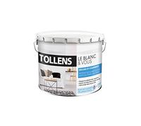 Tollens - Peinture Blanche Mat - Spécial Sejours et Chambres -Pour Murs, Plafonds, Boiseries - 10L = 120m2