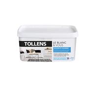 Tollens - Peinture Blanche Mat - Spécial Sejours et Chambres -Pour Murs, Plafonds, Boiseries - 5L = 60m2