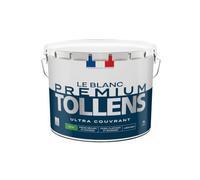 Tollens - Peinture Blanche - Murs, Plafonds & Boiseries - Blanc Premium - Pièces Sèches et Humide - Ultra couvrante - Lessivable - Rapide - Ecolabel - Satin - BLANC - 10L = 120m²