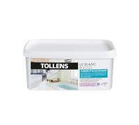 TOLLENS - Peinture Blanche Salle de bain - Résiste à l'Humidité et aux Moisissures - Velours - Blanc 2L = 24m2