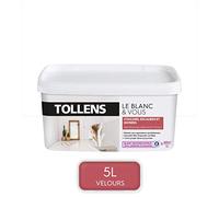Tollens - Peinture Blanche Spéciale Couloirs, Escaliers et Entrées - Velours - Blanc 5L = 60m2