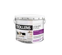 Tollens - Peinture Blanche Velours - Toutes Pièces - Pour Murs, Plafonds et Boiseries - Opacité Renforcée - Sechage rapide - Lessivable - Fabriqué en France - Blanc - 10L = 120m2