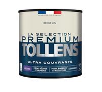 Tollens - Peinture Couleur - Murs, Boiseries & Radiateurs - La Sélection Premium - Pièces sèches et humides - Ultra couvrante - Ultra résistante - Ecolabel - Velours - BEIGE LIN - 0L5 = 6m²