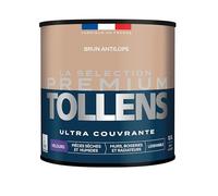 Tollens - Peinture Couleur - Murs, Boiseries & Radiateurs - La Sélection Premium - Pièces sèches et humides - Ultra couvrante - Ultra résistante - Ecolabel - Velours - BRUN ANTILOPE - 0L5 = 6m²