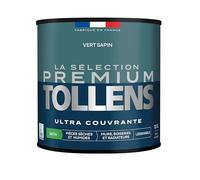 Tollens - Peinture Couleur - Murs, Boiseries & Radiateurs - La Sélection Premium - Pièces sèches et humides - Ultra couvrante - Ultra résistante - Ecolabel - Satin - VERT SAPIN - 0L5 = 6m²
