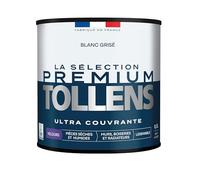 Tollens - Peinture Couleur - Murs, Boiseries & Radiateurs - La Sélection Premium - Pièces sèches et humides - Ultra couvrante - Ultra résistante - Ecolabel - Velours - BLANC GRISÉ - 0L5 = 6m²
