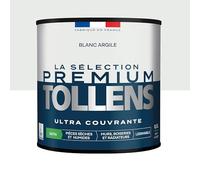 Tollens - Peinture Couleur - Murs, Boiseries & Radiateurs - La Sélection Premium - Pièces sèches et humides - Ultra couvrante - Ultra résistante - Ecolabel - Satin - BLANC ARGILE - 0L5 = 6m²