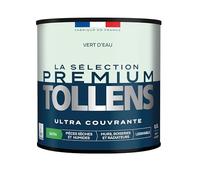 Tollens - Peinture Couleur - Murs, Boiseries & Radiateurs - La Sélection Premium - Pièces sèches et humides - Ultra couvrante & résistante - Ultra rapide - Ecolabel - Satin - VERT D'EAU - 0L5 = 6m²