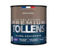 Tollens - Peinture Couleur - Murs, Boiseries & Radiateurs - La Sélection Premium - Pièces sèches et humides - Ultra couvrante - Ultra résistante - Ecolabel - Velours - BRUN CHÂTAIN - 0L5 = 6m²