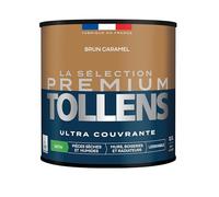 Tollens - Peinture Couleur - Murs, Boiseries & Radiateurs - La Sélection Premium - Pièces sèches et humides - Ultra couvrante - Ultra résistante - Ecolabel - Satin - BRUN CARAMEL - 0L5 = 6m²