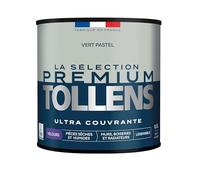 Tollens - Peinture Couleur - Murs, Boiseries & Radiateurs - La Sélection Premium - Pièces sèches et humides - Ultra couvrante - Ultra résistante - Ecolabel - Velours - VERT PASTEL - 0L5 = 6m²