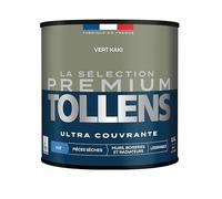 Tollens - Peinture Couleur - Murs, Boiseries & Radiateurs - La Sélection Premium - Pièces sèches - Ultra couvrante - Résistante - Ultra rapide - Ecolabel - Mat - VERT KAKI - 0L5 = 6m²