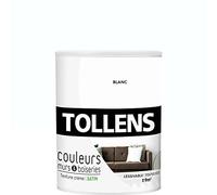 Tollens - Peinture Couleurs - Murs et Boiseries - Toutes pièces - Ultra résistante - Satin - Blanc - 0,75L = 9m2