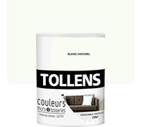 Tollens - Peinture Couleurs - Murs et Boiseries - Toutes pièces - Ultra résistante - Satin - Blanc Naturel - 0,75L = 9m2