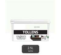 Tollens - Peinture Couleurs - Murs et Boiseries - Toutes pièces - Ultra résistante - Satin - Blanc Naturel - 2,5L = 30m2