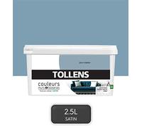 Tollens - Peinture Couleurs - Murs et Boiseries - Toutes pièces - Ultra résistante - Satin - Bleu Iceberg - 2,5L = 30m2