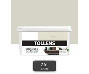 Tollens - Peinture Couleurs - Murs et Boiseries - Toutes pièces - Ultra résistante - Satin - Fil de Lin - 2,5L = 30m2