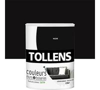 Tollens - Peinture Couleurs - Murs et Boiseries - Toutes pièces - Ultra résistante - Satin - Noir - 0,75L = 9m2