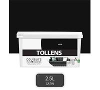 Tollens - Peinture Couleurs - Murs et Boiseries - Toutes pièces - Ultra résistante - Satin - Noir - 2,5L = 30m2