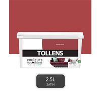 Tollens - Peinture Couleurs - Murs et Boiseries - Toutes pièces - Ultra résistante - Satin - Rouge Salsa - 2,5L = 30m2