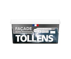 Tollens - Peinture Façade Acrylique Ultra Résistante, Pour Murs Extérieurs, Murets, Abris de Jardin, Mat, Blanc, 2.5L = 17m2