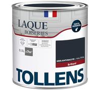 Tollens - Peinture, Laque, Ultra Résistante, Multisupport, Brillant, Gris Anthracite, 0.5L = 7m2