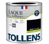 Tollens - Peinture, Laque, Ultra Résistante, Multisupport, Satin Noir, 0.5L = 7m2