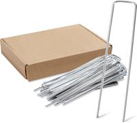 TolleTour 100 Ancres de terre 15cmx2,5cm Ø 2,8mm, Piquets de tente, Piquets, Ancres de fixation pour non-tissé de jardin non-tissé de mauvaises herbes, Acier galvanisé