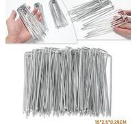 TolleTour 1000 pièces Ø2.8mm Ancres de terre 150x25mm Ancres de fixation acier galvanisé Clous de terre Ancres de sol