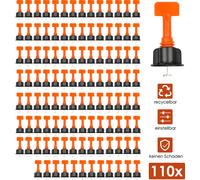 TolleTour 110pcs Système de nivellement Aide à la pose Système de pose de carreaux Leveler+ 4 Tool