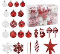 TolleTour 130x Boules de Noël en plastique Boules de Noël Décoration d'arbre de Noël Arbre de Noël robuste