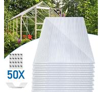 TolleTour 14x polycarbonate alvéolaire 4mm 50x serre inox 10,25 m² plaque double paroi 1210x605 plaque alvéolaire plaque de serre