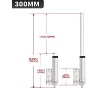 TolleTour 1500N Moteur linéaire Variateur électrique Moteur d'actionneur linéaire Mât de levage Moteur d'entraînement linéaire 12V 300mm