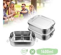 TolleTour 2*1400ml boîte à pain sans plastique BPA free boîte à pain en acier inoxydable boîte à lunch en acier inoxydable