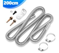 TolleTour 200cm φ25mm Tuyau d'échappementSilencieux d'échappement Tuyau d'échappement en acier inoxydable - Kit complet pour chauffage diesel et chauffage de voiture avec pinces et silencieux