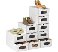 TolleTour 20x boîtes à chaussures avec fenêtre Rangement pour chaussures Boîte de rangement empilable Boîte à chaussures Boîte à chaussures Boîte à usage général Blanc