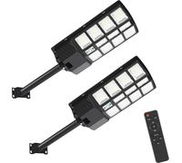 TolleTour 2X 300W Réverbère mural solaire avec détecteur de mouvement Lampe de rue LED