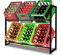 TolleTour 2x étagère pour caisses de boissons étagère pour caisses de bière caisses de boissons en métal 71x30x140cm