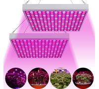 TolleTour 2x Lampe pour plantes LED plein spectre 15W 225LEDs Lumière pour plantes Lampe de croissance Grow Light pour plantes d'intérieur, hydroponique, culture en intérieur Veg Flower, légumes et fl