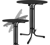 TolleTour 2x Table haute pliante Ø 80 cm Table de bistrot ronde Table pliante noire, Outdoor