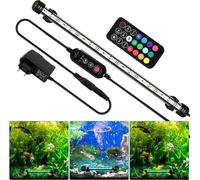 TolleTour 38,5 cm Lampe LED d'aquarium Réservoir Lumière RGB Dimmable Éclairage sous-marin avec télécommande