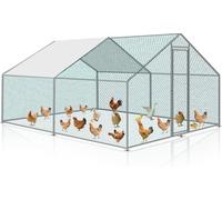 TolleTour 3x8x2m Poulailler Enclos pour animaux Parc extérieur pour animaux avec toit d'ombrage en PE, cadre en acier galvanisé, clôture extérieure Utilisé pour les poules, les poulaillers, les petits