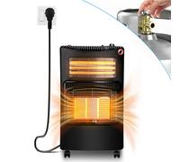 TolleTour 4200W Chauffage à gaz hybride incl. set de détendeurs à gaz - Chauffage électrique infrarouge Four à gaz, chauffage radiant à gaz, bouteilles de butane et de propane et raccordement électriq