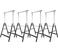 TolleTour 4X tréteau d'échafaudage acier 200kg tréteau télescopique pliable 7 fois réglable en hauteur