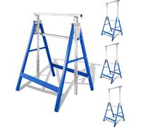 TolleTour 4X tréteaux télescopiques tréteaux pliants tréteaux métalliques bancs d'outils hauteur réglable 80-130 cm, avec sécurité antidérapante, charge maximale 250 kg