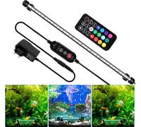 TolleTour 58 cm Lampe LED pour aquarium Réservoir Lumière RGB Dimmable Éclairage sous-marin avec télécommande