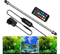 TolleTour 63cm Lampe LED pour aquarium Réservoir lumineux Éclairage sous-marin Dimmable 3 modes d'éclairage avec minuterie,avec télécommandes,IP67